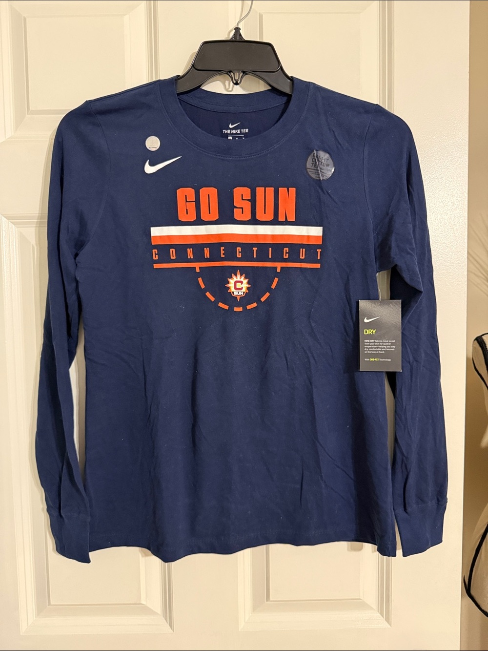 Nike Navy Long-Sleeve WNBA 'Go Sun Connecticut' Graphic Tee
